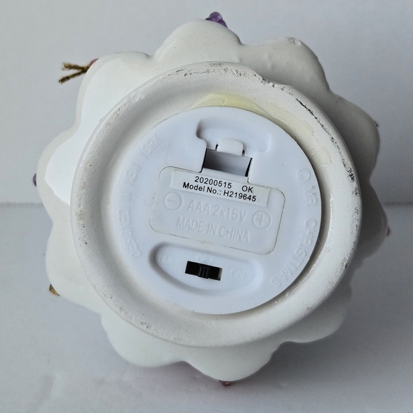 MrChristmas Mini Ceramic Trees, Multicolor Lights & Star Toppers, White & Violet - Picture 3 of 6